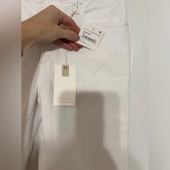 Good American Good Legs Straight-Leg Raw Hem Jeans - Picture 7 of 10